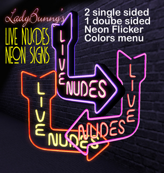 Second Life Marketplace - LIVE NUDES NEON SIGN